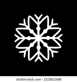 Snowflake icon. Christmas and winter theme. Simple hand draw vector illustration isolated on background.