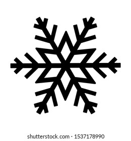 Snowflake icon. Christmas and winter theme. Simple flat black illustration on white background.