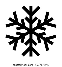Snowflake icon. Christmas and winter theme. Simple flat black illustration on white background.