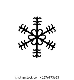 Snowflake icon. Christmas and winter theme. Simple outline illustration on white background