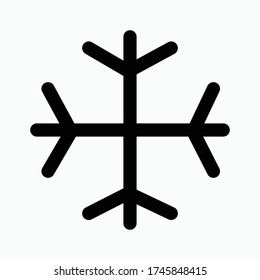 Snowflake icon. Christmas and winter theme. Simple flat black illustration on white background.