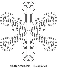 Snowflake icon. Christmas and winter theme. Simple flat black illustration on white background