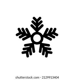 Snowflake icon. Christmas and winter theme. Simple flat black illustration on white background.