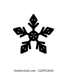 Snowflake icon. Christmas and winter theme. Simple flat black illustration on white background.