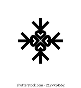Snowflake icon. Christmas and winter theme. Simple flat black illustration on white background.