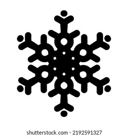 Snowflake icon. Christmas and winter theme. Simple flat black illustration on white background.