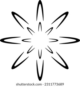Icono de copo de nieve. Navidad e invierno. Ilustración simple de color negro plano sobre fondo blanco.