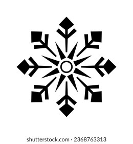 Snowflake icon. Christmas and winter theme. Vector illustration