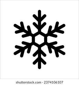 Snowflake icon. Christmas and winter theme. Simple flat black, vector illustration on white background