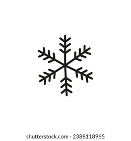 Snowflake icon. Christmas and winter theme. Simple flat black illustration on white background.