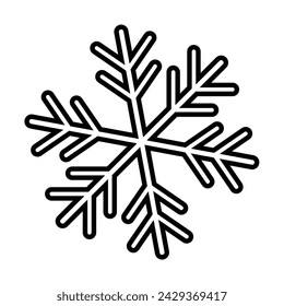 Snowflake icon. Christmas and winter theme. Simple snow flat black illustration on white background. EPS 10