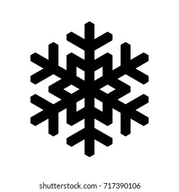 Snowflake Icon. Christmas And Winter Theme. Simple Flat Black Illustration On White Background.