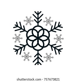 Snowflake icon. Christmas and winter theme. Simple flat black illustration on white background.