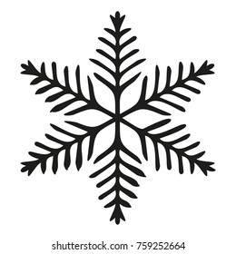 Snowflake icon. Christmas and winter theme. Simple flat black illustration on white background.