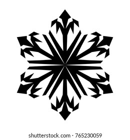 Snowflake icon. Christmas and winter theme. Simple flat black illustration on white background.