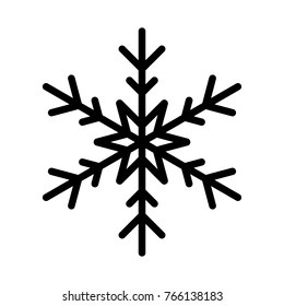 Snowflake icon. Christmas and winter theme. Simple flat black illustration on white background.