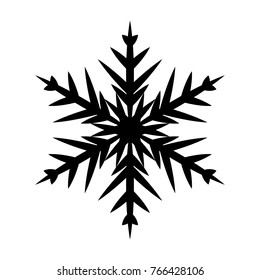 Snowflake icon. Christmas and winter theme. Simple flat black illustration on white background.