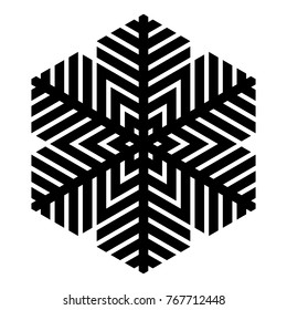 Snowflake icon. Christmas and winter theme. Simple flat black illustration on white background.