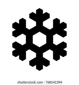 Snowflake icon. Christmas and winter theme. Simple flat black illustration on white background.