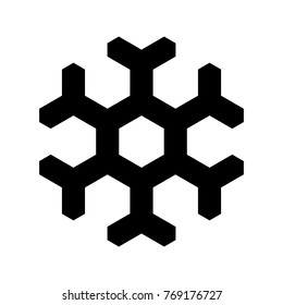 Snowflake icon. Christmas and winter theme. Simple flat black illustration on white background.