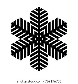 Snowflake icon. Christmas and winter theme. Simple flat black illustration on white background.