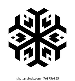 Snowflake icon. Christmas and winter theme. Simple flat black illustration on white background.