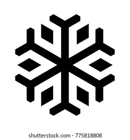 Snowflake icon. Christmas and winter theme. Simple flat black illustration on white background.