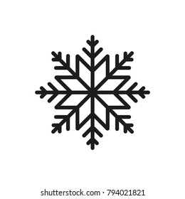 Snowflake icon. Christmas and winter theme. Simple flat black illustration on white background.