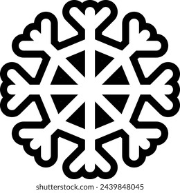 Snowflake icon. Cold temperature symbol. Frost sign