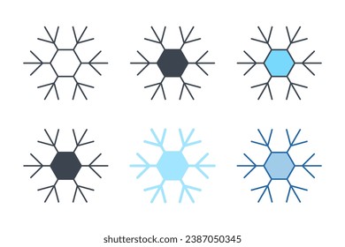 Snowflake icon collection with different styles. snowflake winter icon symbol vector illustration isolated on white background