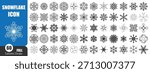 Snowflake Icon Collection – Editable Line Art Winter Snowflake Vectors for Christmas and Seasonal Design