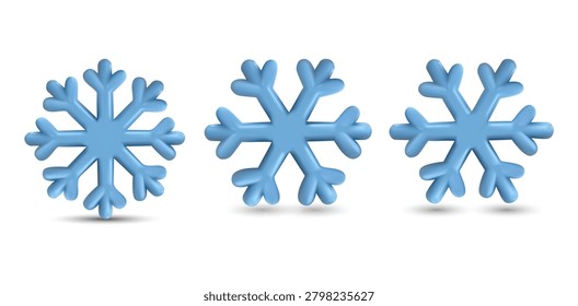Snowflake Icon Collection Featuring Winter Season Ice Crystal Frozen Weather Christmas Decoration and Cold Climate Design Elements