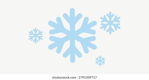 Snowflake icon collection illustration for winter weather cold climate and seasonal design