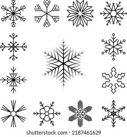 Snowflake icon in a collection with other items