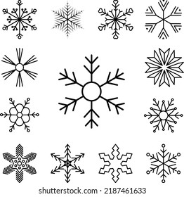 Snowflake icon in a collection with other items