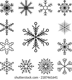 Snowflake icon in a collection with other items
