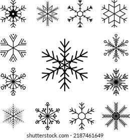 Snowflake icon in a collection with other items
