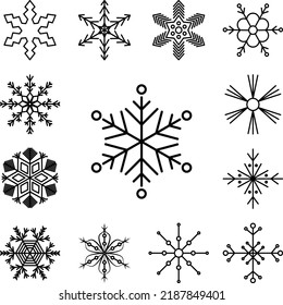 Snowflake icon in a collection with other items