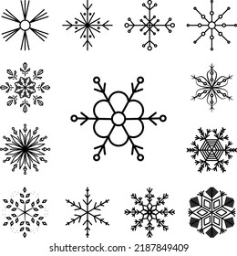 Snowflake icon in a collection with other items