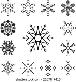 Snowflake icon in a collection with other items
