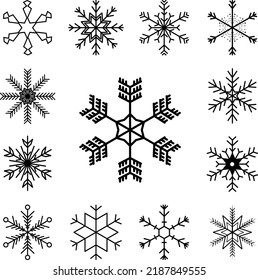 Snowflake-Symbol in einer Kollektion mit anderen Elementen