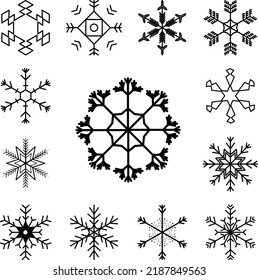 Snowflake icon in a collection with other items