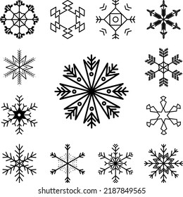 Snowflake icon in a collection with other items