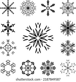 Snowflake icon in a collection with other items