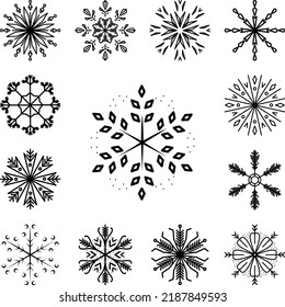 Snowflake icon in a collection with other items