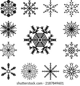 Snowflake icon in a collection with other items