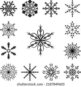Snowflake icon in a collection with other items