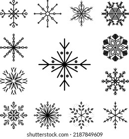 Snowflake icon in a collection with other items