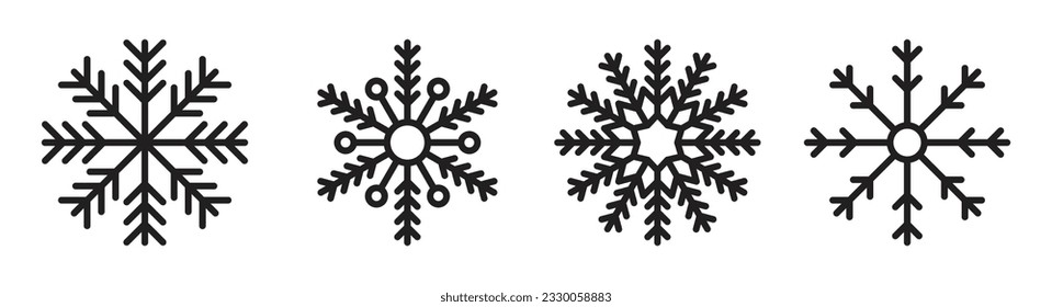 Snowflake icon collection vector illustration isolated on white