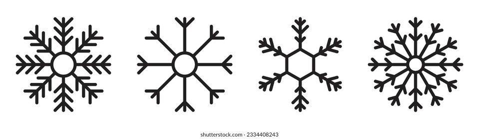Snowflake icon collection vector illustration isolated on white
